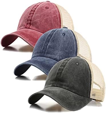 3 adet Örgü şoför şapkası Erkekler Vintage Yapılandırılmamış Şapkalar Erkekler için Siyah Topuz Spor beyzbol şapkası