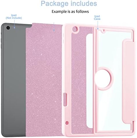 SoFunMoky iPad 9th / 8th / 7th Gen Durumda 10.2 İnç 2021 2020 2019 Kapak kalem Tutucu Standı Temizle Bling Glitter