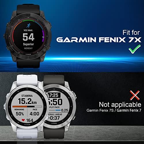 (Yükseltilmiş versiyonu) Sıfır 3 paket Garmin Fenix 7x51mm için uyumlu (Fenix 7, Fenix 7S için değil) Smartwatch