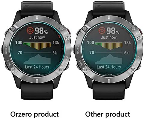 Orzero (Yükseltildi) 3 Paket Garmin Fenix 6 için Uyumlu, Fenix 6 Pro Smartwatch Temperli Cam Ekran Koruyucu, 2.5