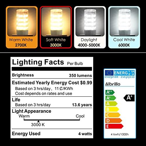 E17 LED ampul mikrodalga fırın ışığı 4 Watt Sıcak Beyaz 3000K kısılabilir 52x2835SMD AC110 - 130V (2'li paket)