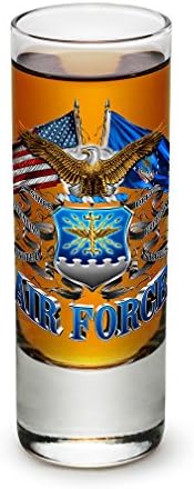 Erazor Bıts ABD Hava Kuvvetleri USAF Çift Bayraklı Hava Kuvvetleri Cam Logolu 96 Set Shooter Shot Cam Logolu (2 oz