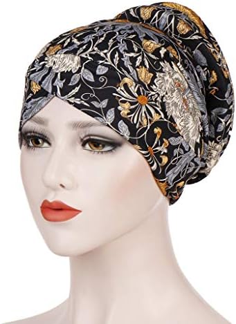 Şapkalar Bere Şapka Kap Kadınlar için, Kadın Baskılı Şapka Müslüman Fırfır Kanser Türban Şal Eşarp Kap Şapka Çentik