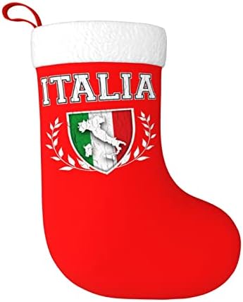 QG ZZX Italia İtalya italyan Bayrağı Noel Çorap Noel Çorap Şömine Asılı Çorap 18 İnç Tatil Dekorasyon