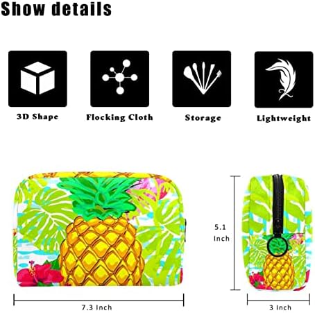 TBOUOBT Makyaj Çantası Seyahat kozmetik çantası Kılıfı Çanta fermuarlı çanta, Tropikal Monstera Flamingo Ananas Hawaiian