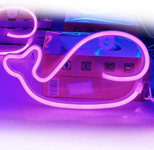 MYAOU balina Neon ışık burcu USB Powered duvar asılı Led Neon ışıkları oyun odası yatak odası için parti duvar dekoru