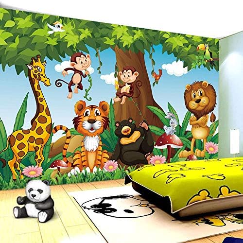 3D Fotoğraf Duvar Kağıdı Aslan Kaplan Zürafa Maymun Hayvan Duvar Bebek Çocuk Odası Yatak Odası Tam Ev Arka Plan duvar