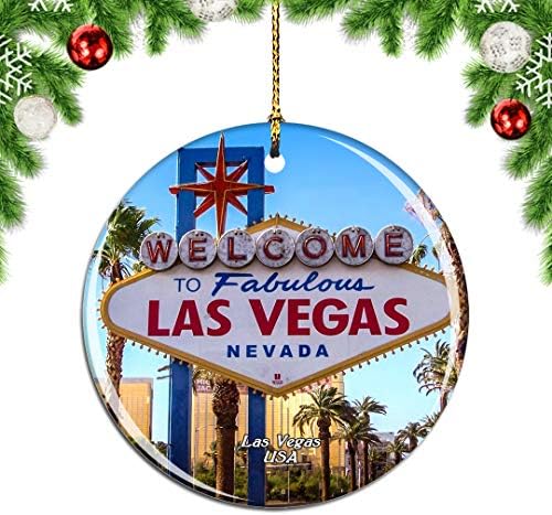 Weekıno Amerika ABD Işareti Las Vegas Noel Noel Ağacı Süsleme Dekorasyon Asılı Kolye Dekor Şehir Seyahat Hatıra Koleksiyonu