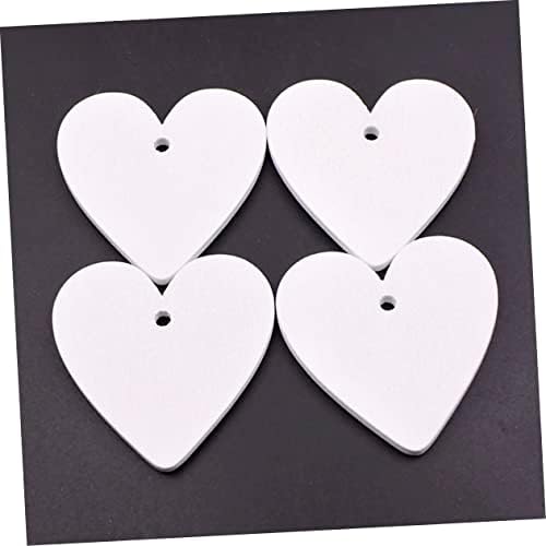 SEWACC 30 adet Düğün Süsler Kalp Kolye Kalp Dekor Ahşap Kalp Dilimleri Önceden Delinmiş DIY Kalp Dilimleri Kalp Şeklinde