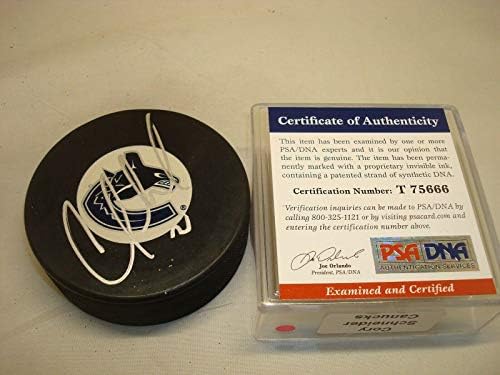 Cory Schneider İmzalı Vancouver Canucks Hokey Diski İmzalı PSA / DNA COA 1C İmzalı NHL Diskleri