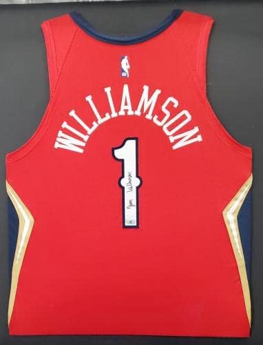 New Orleans Pelicans Zion Williamson İmzalı Çerçeveli Kırmızı Nike Forması Fanatikleri Stok 191194-İmzalı NBA Formaları
