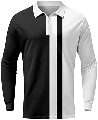 XXBR 2022 Yeni polo gömlekler Mens, Uzun Kollu Balıksırtı Patchwork Golf Üstleri Streetwear Casual Kas Tasarımcı