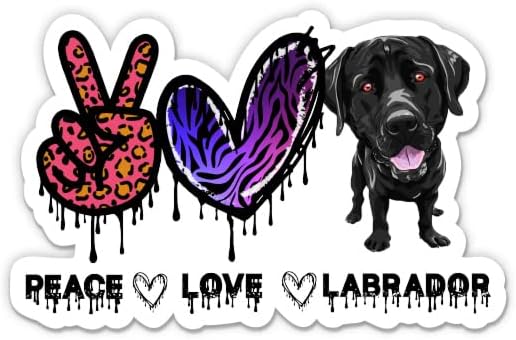 Barış Aşk Labrador Çıkartmaları - 2 Paket 3 Çıkartmalar - Araba için Su Geçirmez Vinil, Telefon, Su Şişesi, Dizüstü