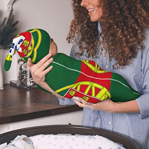 PUPSIKINS Bebek Kundak Battaniye Portekiz Bayrağı Pamuk Sıkı Koza Çuval ve Bere Şapka Set Yumuşak Yenidoğan Arabası