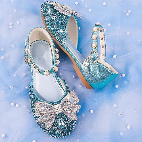 Kızlar Düz Tabanlı ayakkabı Elbise Ayakkabı Taklidi Yay Düşük Topuk Prenses Çiçek Düğün Parti Yürümeye Başlayan Yürümeye