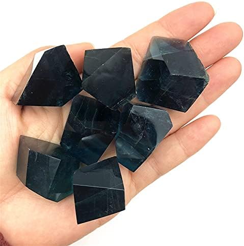 HEEQİNG AE216 1 adet Doğal Mavi Florit Serbest Biçimli Kristal Düzensiz Taşlar Cilalı Yapma Şifa Kristalleri Doğal