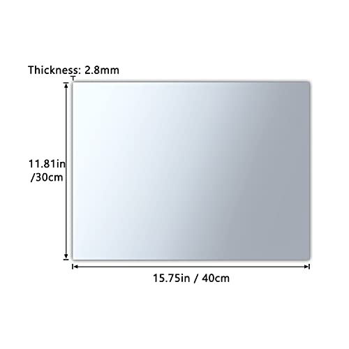 Zuvas Akrilik ayna Levha 11.8” x 15.75 x 2.8 mm Plastik Ayna 1 paketi Olmayan Cam Ayna Kırılmaz Güvenli için Çocuk