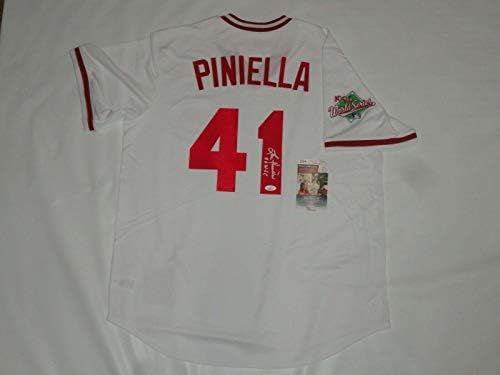 Lou Piniella İmzalı Cincinnati Reds 1990 Dünya Serisi Forması Jsa Coa Lisanslı İmzalı MLB Formaları
