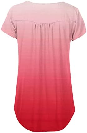 lczıwo kadın Tunik Üstleri Moda Grafik Baskı Kısa Kollu Düğme Aşağı V Boyun Baggy Gevşek Fit T-Shirt Bluzlar