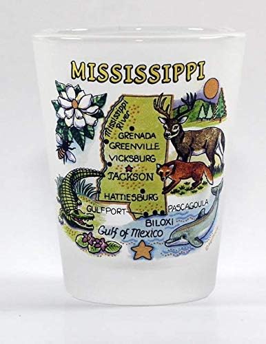 Mississippi Haritası Buzlu Atış Camı