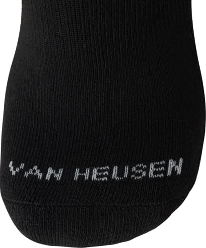 Van Heusen Erkek Çorapları-Atletik Yastık Dekolteli Ayak Bileği Çorapları (6'lı Paket), Beden 6-12, 5, Tamamı Siyah