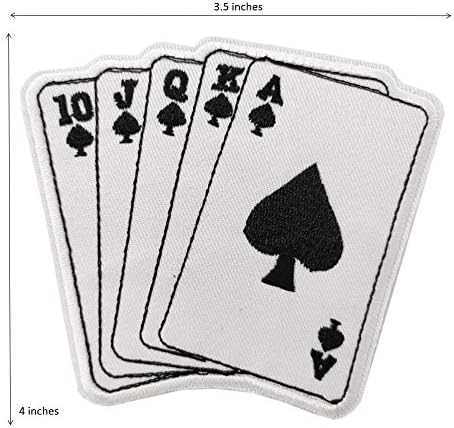 Sevimli Yama Royal Flush Sticker İşlemeli Demir on Yama dikmek Poker El Çıkartması Maça Ası