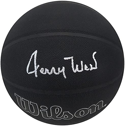 Jerry West İmzalı Wilson 75. Yıldönümü Logosu Siyah NBA Basketbolu - İmzalı Basketbollar
