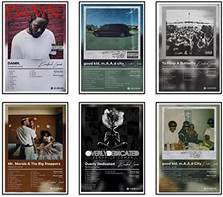 Facdem Kendrick Sınırlı Poster Müzik Albüm Kapağı Posterler Baskı 6 Set Odası Estetik Tuval Duvar Sanatı Kız ve Erkek