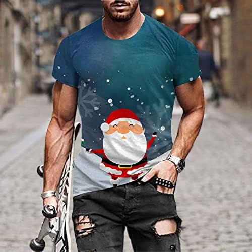 DSODAN Noel erkek Asker kısa kollu tişörtler Kas Slim Fit Parti Tasarımcı Üstleri Noel Grafik Komik Spor Tees
