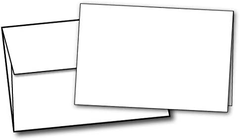 Masaüstü Yayıncılık Malzemeleri 4 x 6 Ağır Boş Beyaz Tebrik Kartı Setleri (20 Kart ve Zarf)