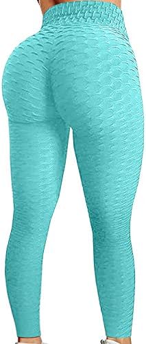Bayan Yüksek Bel Yoga Pantolon Yoga Egzersiz Kabarcık Koşu Kalça fitness pantolonları Kaldırma Egzersiz Tayt Nervürlü