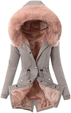 RMXEı Bayanlar Coat Bayan Kış Sıcak Kalın Uzun Ceket Kapşonlu Palto