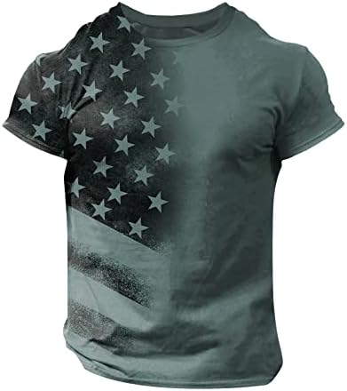 Erkek 4th Temmuz T-Shirt Yıldız Çizgili ABD Bayrağı Grafik Tees Amerikan Vatansever Gömlek Mermorial Günü T-Shirt