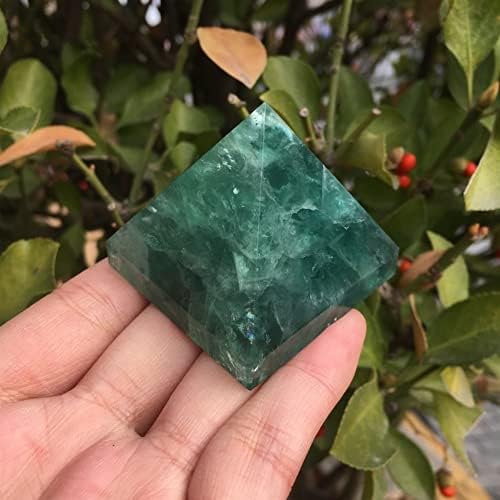 40mm Doğal Yeşil Florit Kuvars Kristal Piramit Akupunktur Noktası 100g Ev için Uygun Ham taşlar ve mineraller