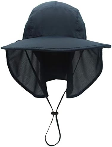 Surblue Geniş kenarlı güneş şapkası ile Ayarlanabilir Boyun Flap, UPF50 + Yürüyüş Avcılık Balıkçılık Şapka Erkekler