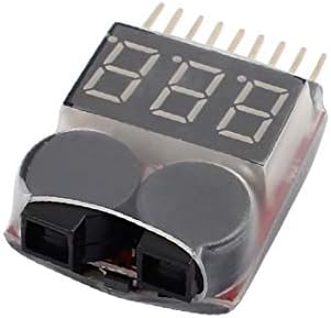 X-DREE 1-8 S 2 in 1 Kırmızı Gösterge Lipo Pil voltmetre Düşük Volt Sesli Alarm (1-8 S 2 en 1 Göstergesi rojo Lipo