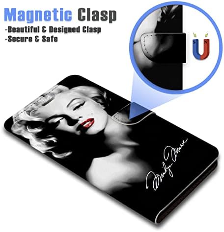 moto G Stylus 2022 için (Yalnızca 5G), Tasarlanmış cüzdan kılıf telefon kılıfı Kapak, A24596 Marilyn Monroe Siyah