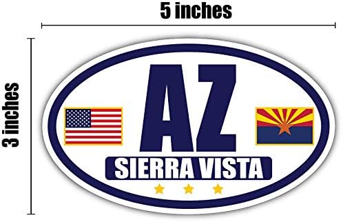 Arizona bayrağı / Amerikan Bayrağı Oval 3M Vinil tampon çıkartması Çıkartması / Donanma ve Altın Sierra Vista, AZ