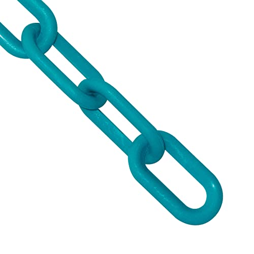 Mr. Chain Plastik Bariyer Zinciri, Turkuaz, 1,5 inç Bağlantı Çapı, 100 Fit Uzunluk (30056-100)