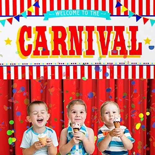 Karnaval Sirk Afiş - Karnavala Hoş Geldiniz arka plan-Karnaval Tema Parti Dekorasyon Malzemeleri İçin Karnaval Zemin-Karnaval