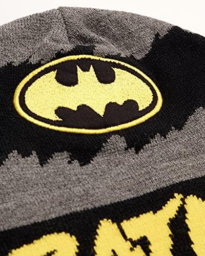 Warner Bros Erkek Batman Kış Şapka-2 Paket Süper Kahraman ponponlu bere Kulak Kapaklı
