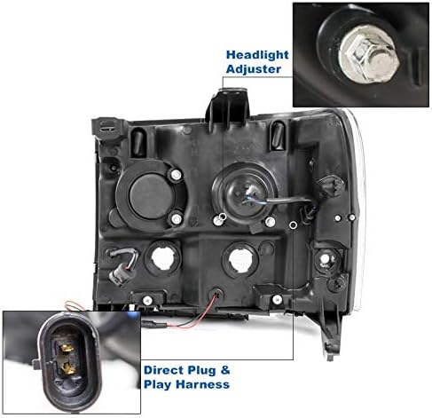 ZMAUTOPARTS LED Tüp Projektör Farlar Farlar Duman ile Uyumlu 2007-2013 GMC Sierra 1500/2500 HD / 3500 HD