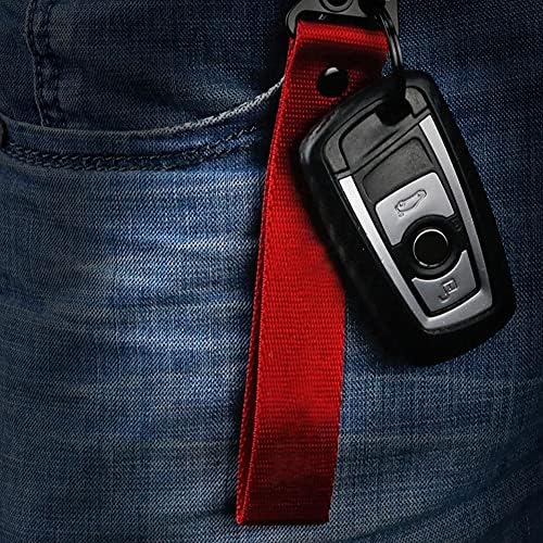 Dsycar Kırmızı Araba Motosiklet Anahtarlık Etiketi ile 3 anahtarlıklar - Anahtar Etiketleri Benzersiz Bileklik Askısı