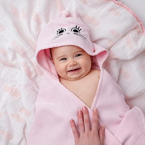Süt ve Moo Pembe Chancin Bebek Banyo Havlusu / %100 Pamuklu Kapüşonlu Bebek Havlusu Bebek Banyo Malzemeleri / Yenidoğan