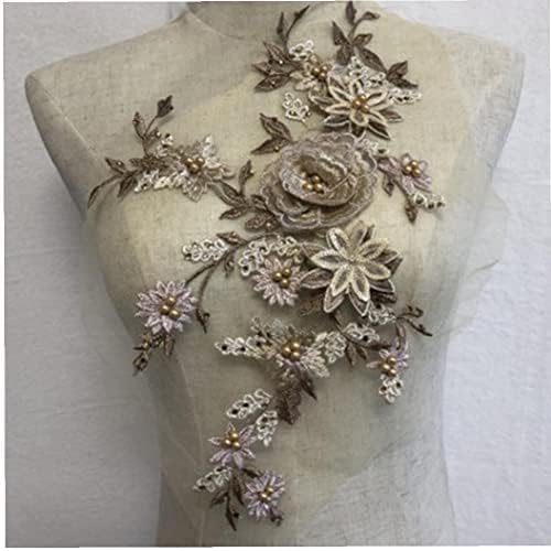 Ruluti Nakış Dantel Çiçek Aplike Yama Cheongsam Dikiş El Sanatları Dekorasyon DIY Kumaş Yaka Aplike Kadın için