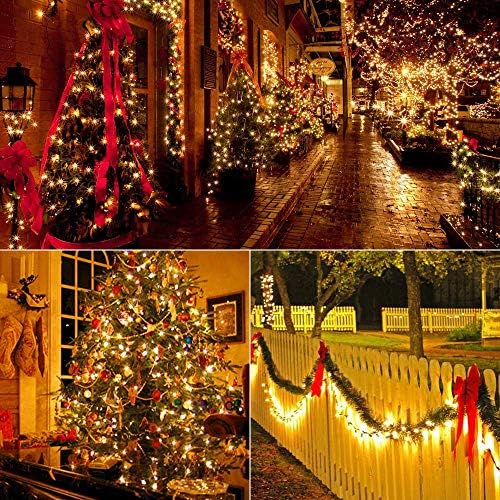 BrizLabs akkor Noel ışıkları, 69.6 ft 300 sayım yumuşak beyaz noel ışıkları, Açık Noel ışık dize + Meteor yağmuru