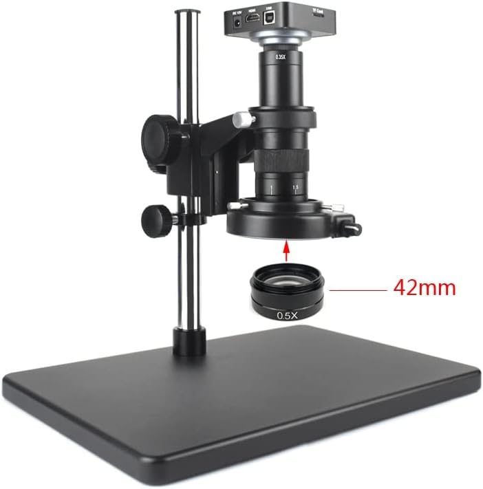 Laboratuvar Mikroskop Aksesuarları 0.5 X / 2.0 X / 0.3 X Barlow Yardımcı Objektif Cam Lens için XDC-10A 180X 300X