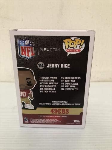 Jerry Rice İmzalı İmzalı San Francisco 49ers Funko Pop BECKETT BAS COA 22 İmzalı NFL Figürleri