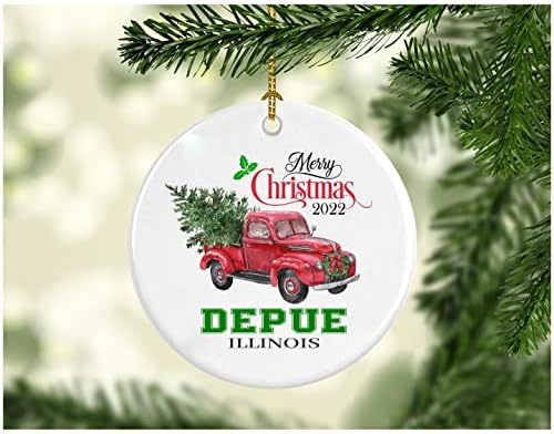 Noel Dekorasyon Ağacı Mutlu Noeller 2022 DePue Illinois Süsleme Komik Hediye Bir Aile olarak Noel Tatili Yeni Evimizde