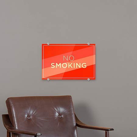 CGSıgnLab / Sigara İçilmez-Modern Köşegen Premium Akrilik Tabela / 18 x12
